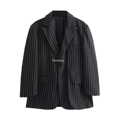 OL Temperament Commute Vertical Striped Suit European And American Female Suit Coat