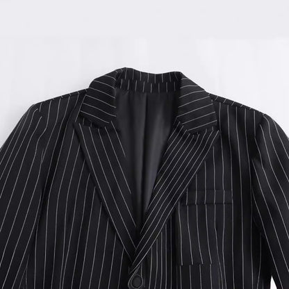 OL Temperament Commute Vertical Striped Suit European And American Female Suit Coat