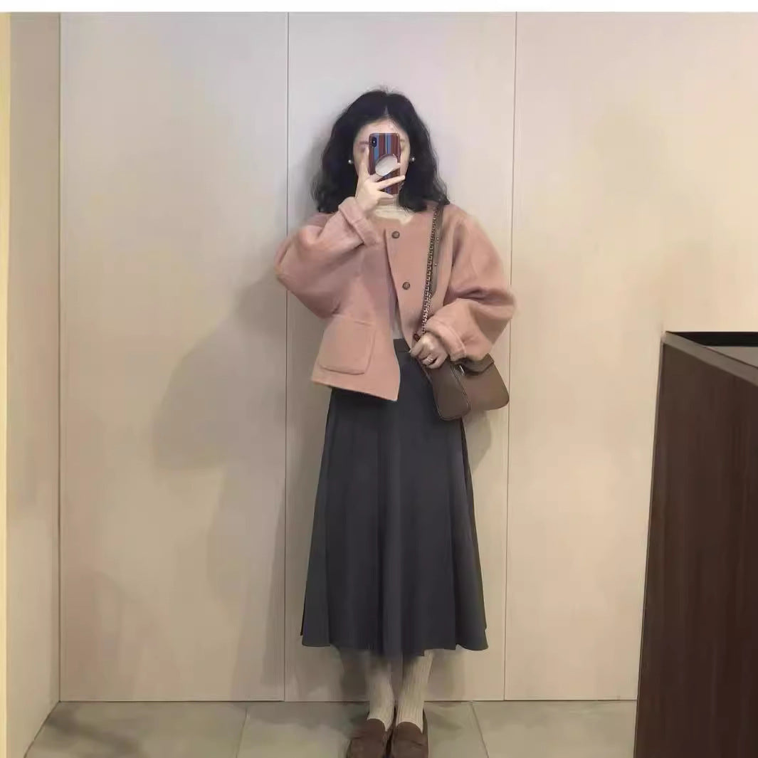 Korean Style Small Temperament Classic Style Woolen Coat Fashion