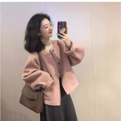 Korean Style Small Temperament Classic Style Woolen Coat Fashion